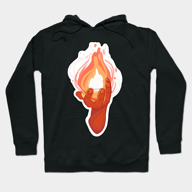 Flaming Hand Spell Hoodie by lrmackay